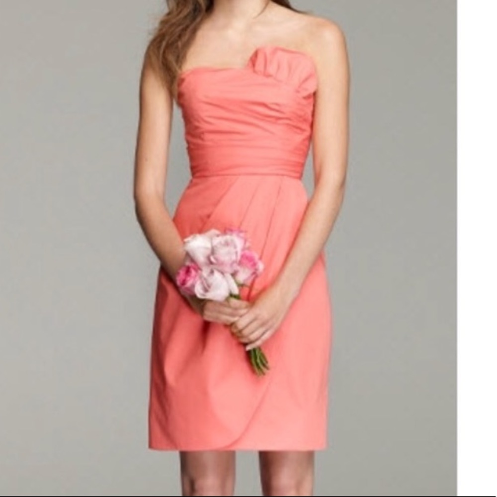 J.Crew gabby cotton taffeta dress coral bridesmaid